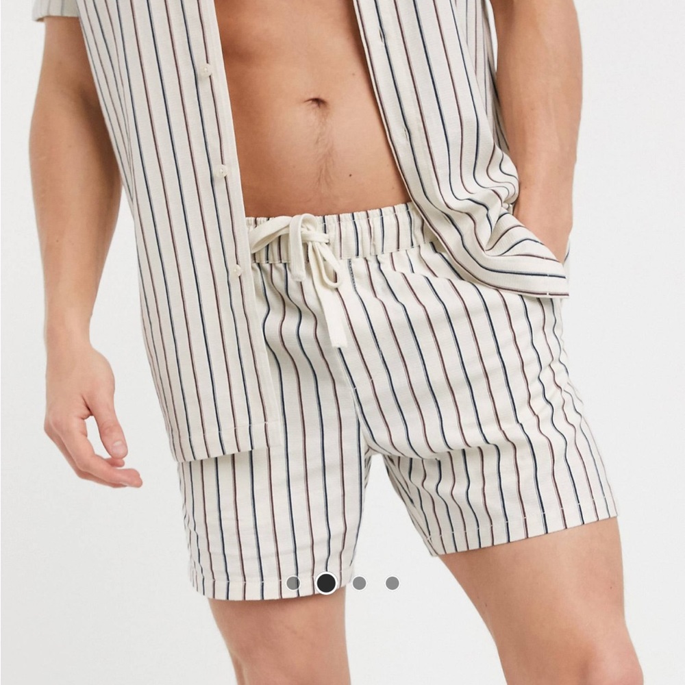 Asos textured stripe shorts